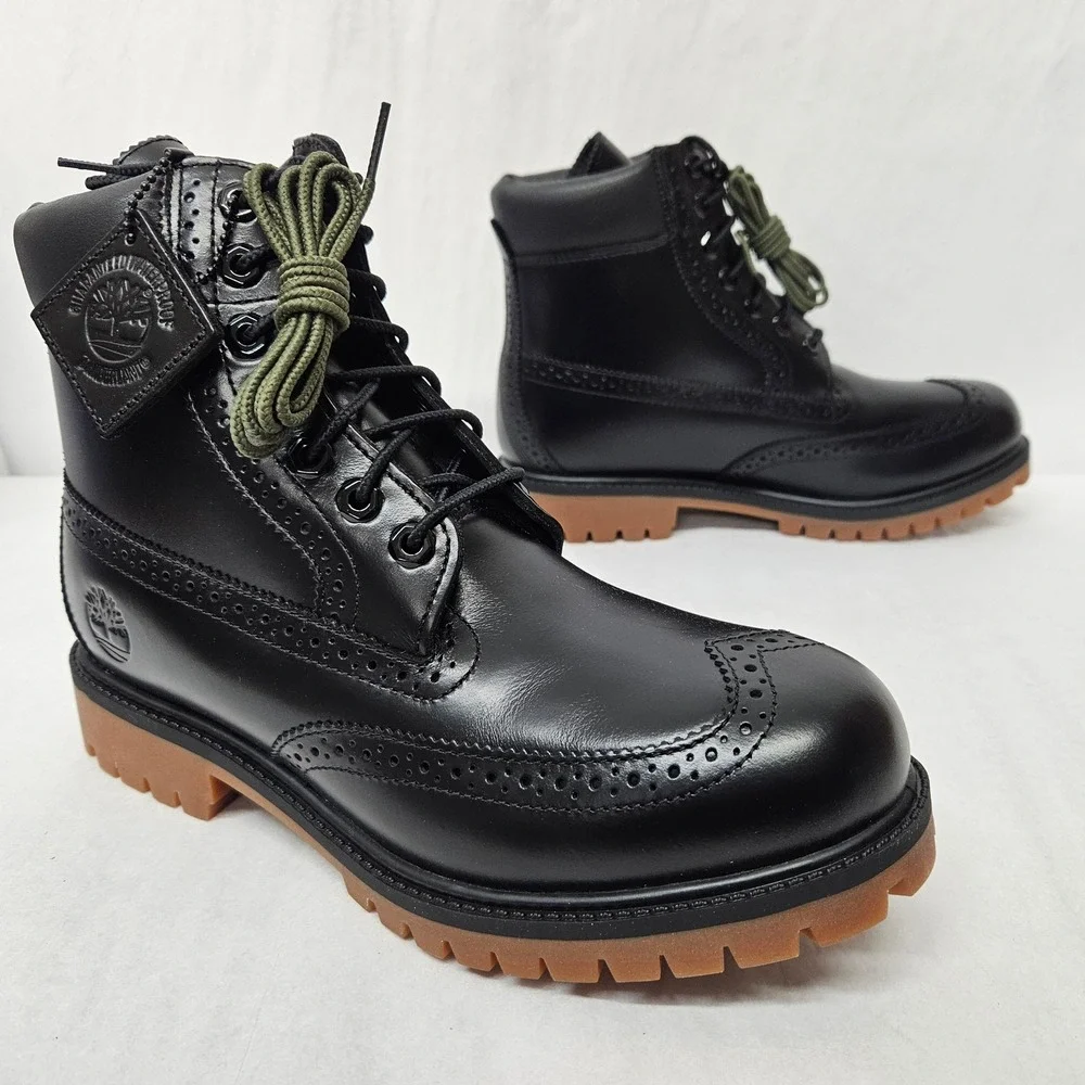 Timberland Premium 6 Inch Boot Waterproof Wingtip TB0A2A8VW02 Black Men Size 8‎